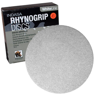 INDASA 6" RHYNOGRIP WHITELINE SOLID SANDING DISCS, 61 SERIES